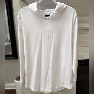 Cuts Clothing - Curve-Hem Long Sleeve Hoodie - Size L - Like New - White